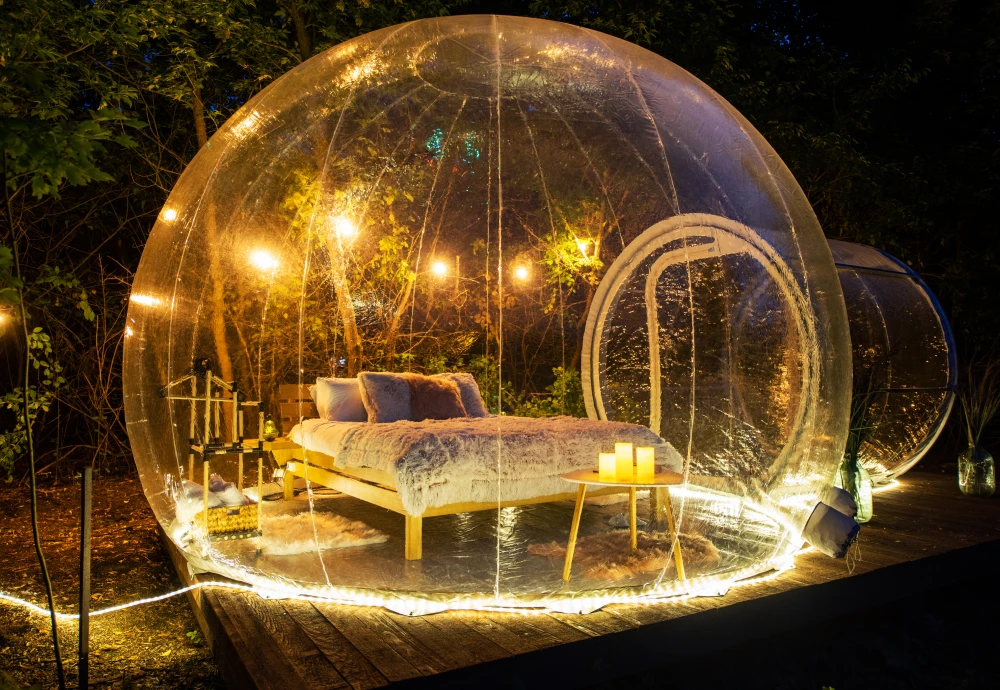 pvc transparent bubble tent with led lighting