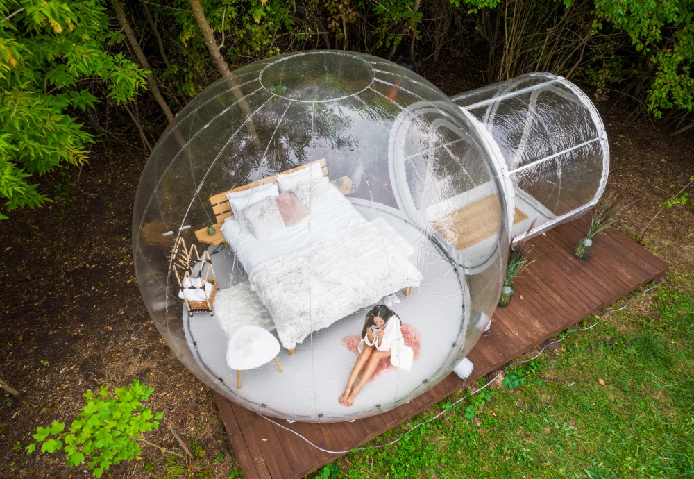 half transparent bubble tent