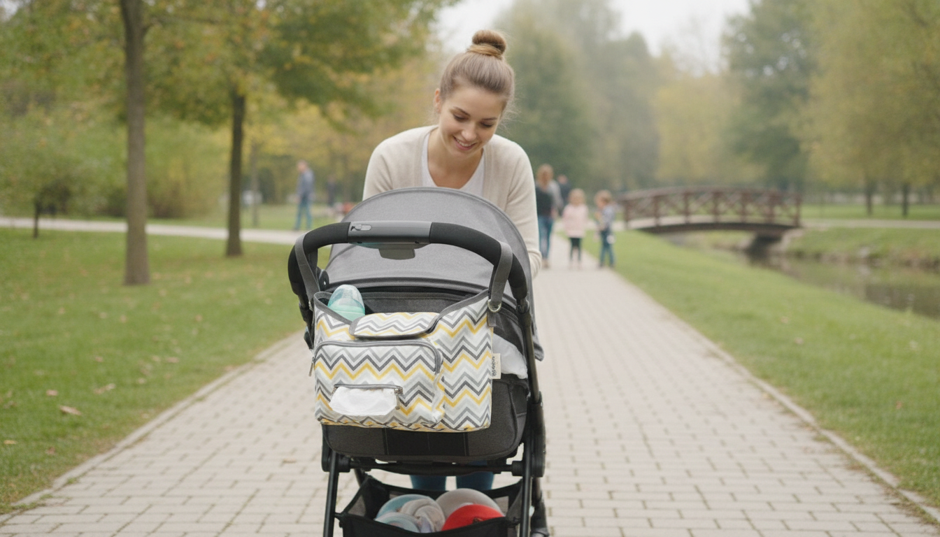Single-Shoulder Stroller Organizer Diaper Bag for Travel