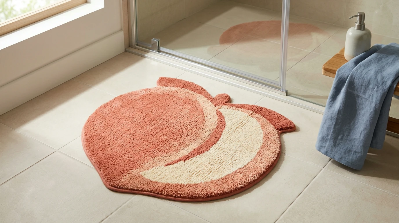 Plush Fruit Non-Slip Bath Mat: Soft, Safe Steps